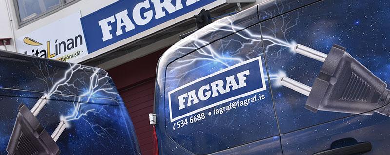 Fagraf service vans outside Funahöfði 3